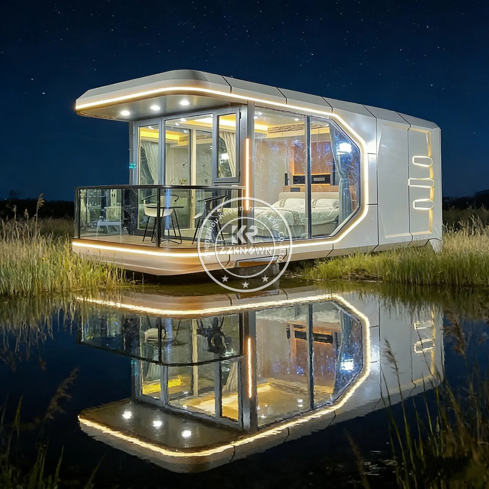 Casa de Vacaciones de Lujo Totalmente Amueblada, Ecológica, Inteligente y Moderna, con Estructura de Acero, Casa Cápsula Modular, Habitación de Hotel Cápsula