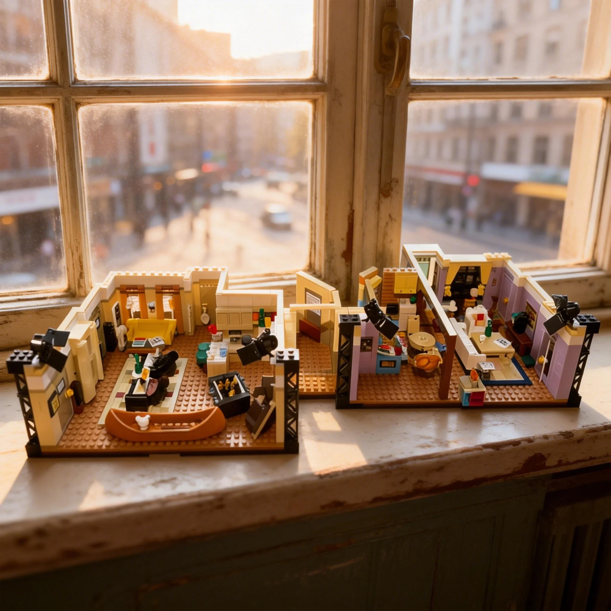 

2048 деталей HotToy Ретро-конструктор «Квартира Моники и Рэйчел» из сериала «Друзья», модель здания, рождественский подарок