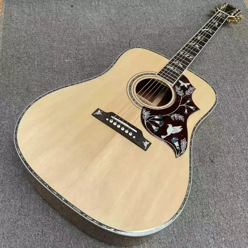 

41 inch hummingbird series solid wood profile abalone inlaid acoustic acoustic acoustic guitar