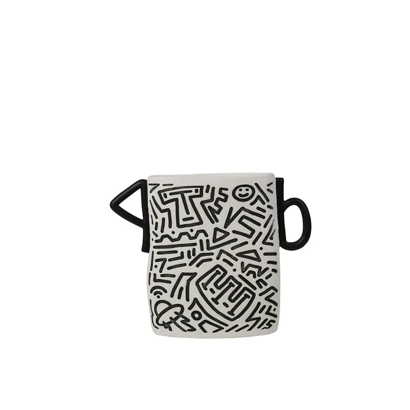 مزهرية سيراميك حديثة وبسيطة، نموذج منزلي، أدوات زهور مجففة، زينة لطاولة الطعام الناعمة