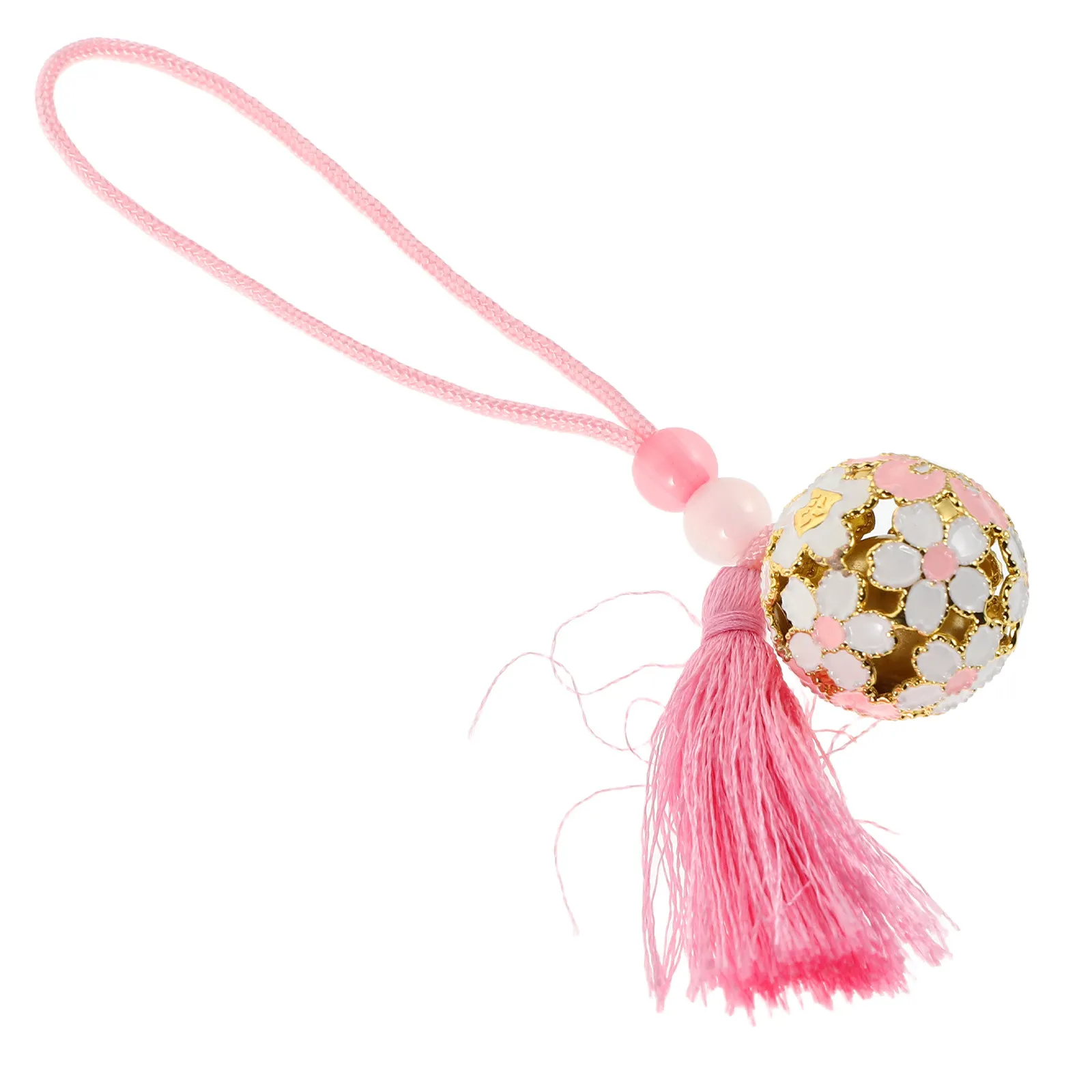 Colgante Japonés Omamori con Campana de Flor de Cerezo, Amuleto de la Suerte para Mochila, Colgante para Bolsa, Amuleto de Buena Suerte y Bendición