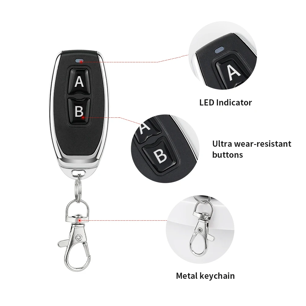 DC12V 433MHz 1CH Interruttore di telecomando 10A Relè Piccolo controller Ricevitore universale per cancello Porta del garage Illuminazione Smart Home