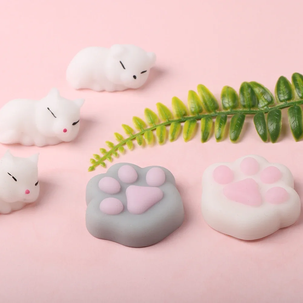 Cute Squishy Mochi Animal Stress Relief Toys Soft TPR Squeeze Pinch Funny Toys Kawaii Cat Paws Abreact Toys dla dzieci i dorosłych