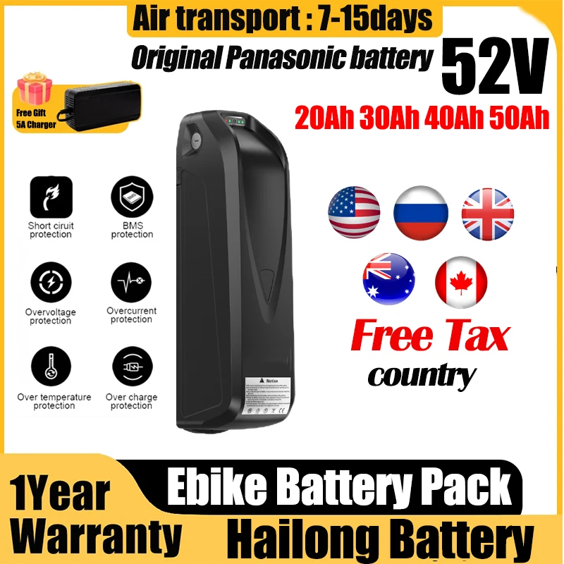 

52V 20ah Ebike Conversie Kit 1500W 30ah Elektrische Fiets Accu Akku 52V 35ah Li-ton Batterij Pack 2000W Bike Kit 52V 40ah 50ah