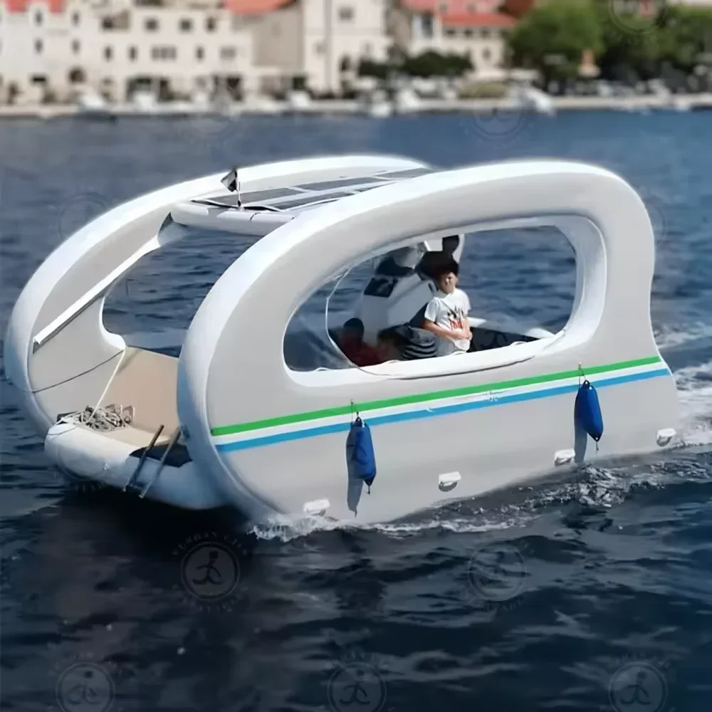 Catamarã elétrico de iates infláveis, barco inflável redondo elétrico, hélice elétrica opcional ou hélice de gasolina PVC