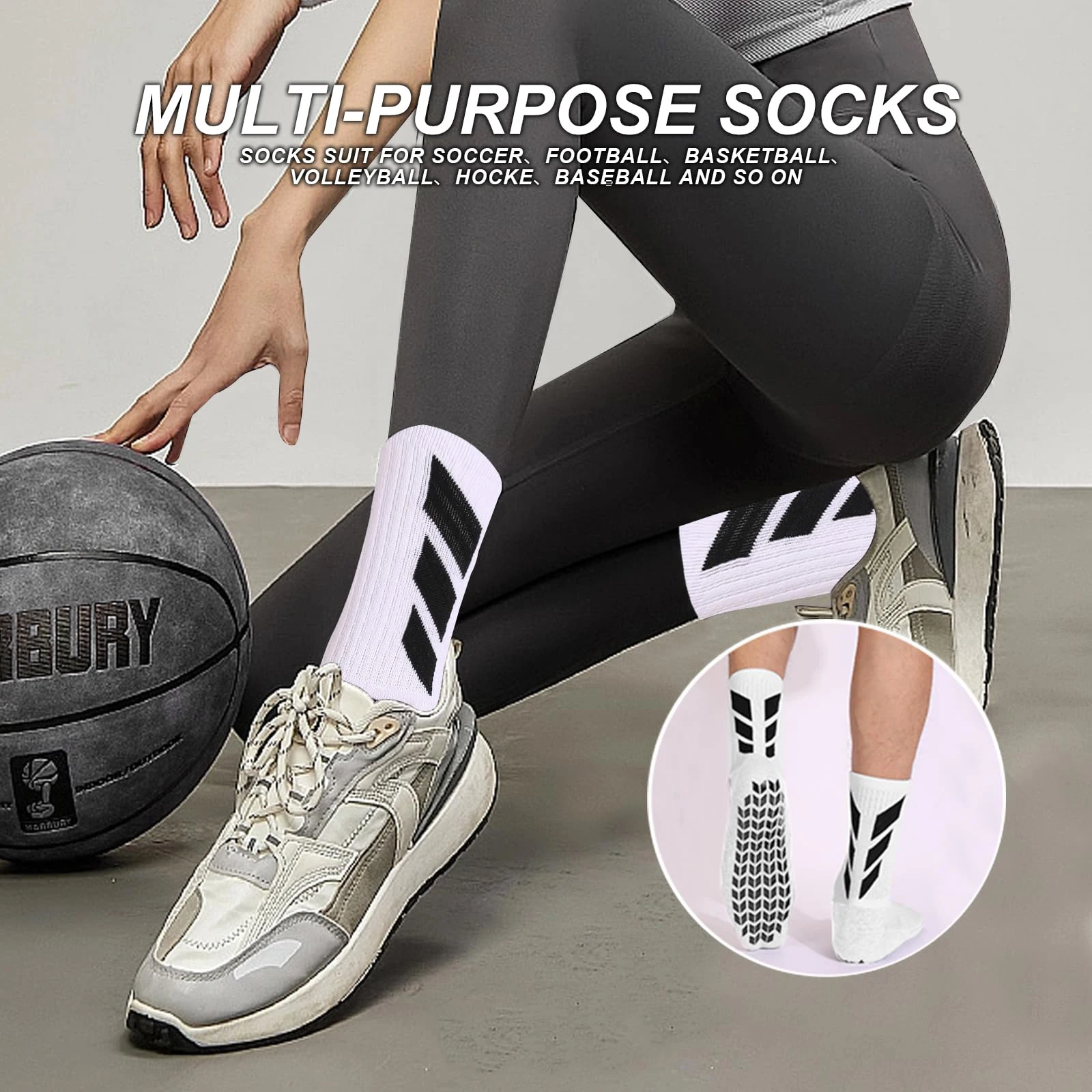 1 pair or 4 pairs Socks Soccer Sock Men Non Slip Anti Slip Non Skid Hospital Yoga Grippy Training Sports Socks