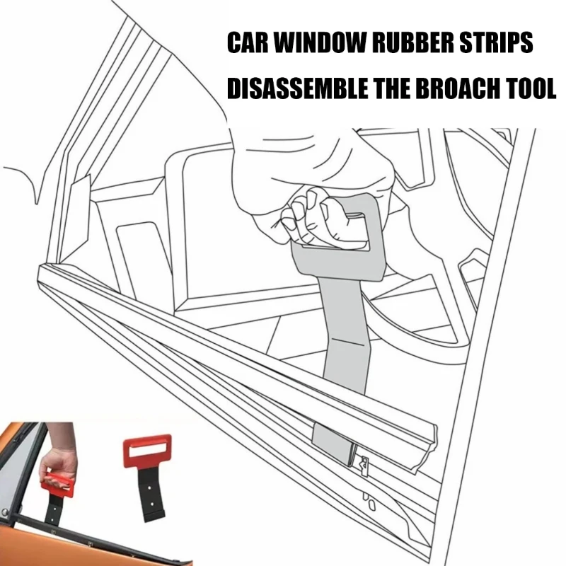 Manual Trim Prying Tool for Car Weatherstrips, Featuring Angled Steel Blade and Coated Handle for Panel Clip Lifting,