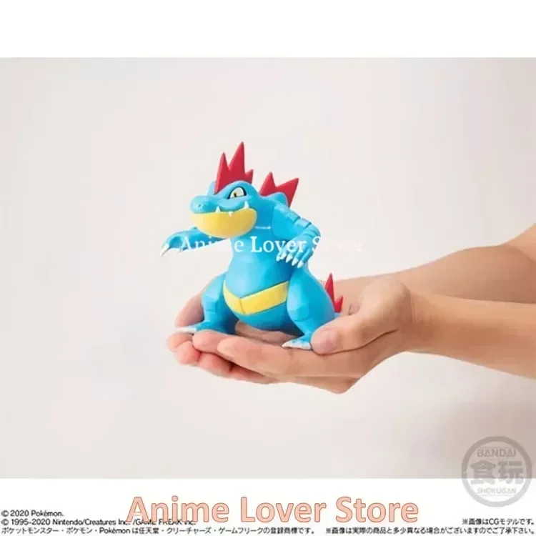 Bandai-figuras de acción de Pokémon Johto para niños, juguetes de Anime de la región Feraligatr Meganium, modelo coleccionable, adornos, escala Original