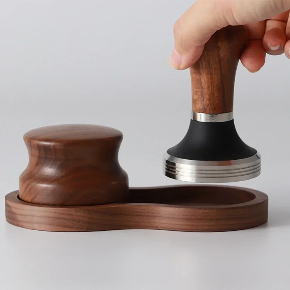 51/54 /58mm Coffee Tamper Stand Wooden Portafilter Tamper Holder Coffee Cafe Station Espresso Power Press Hammer Tools Mat