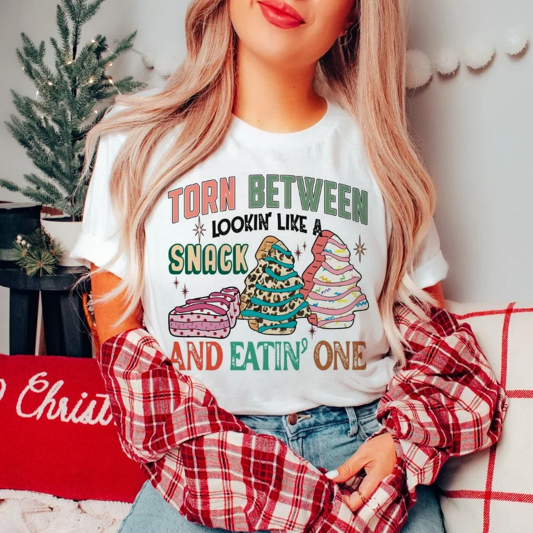 Thorn Between Lookin Like A Snake Trend Cartoon New Year Clothes O-Neck Cute Print 90s T-Shirt Women's Casual Style Winter T-Shi