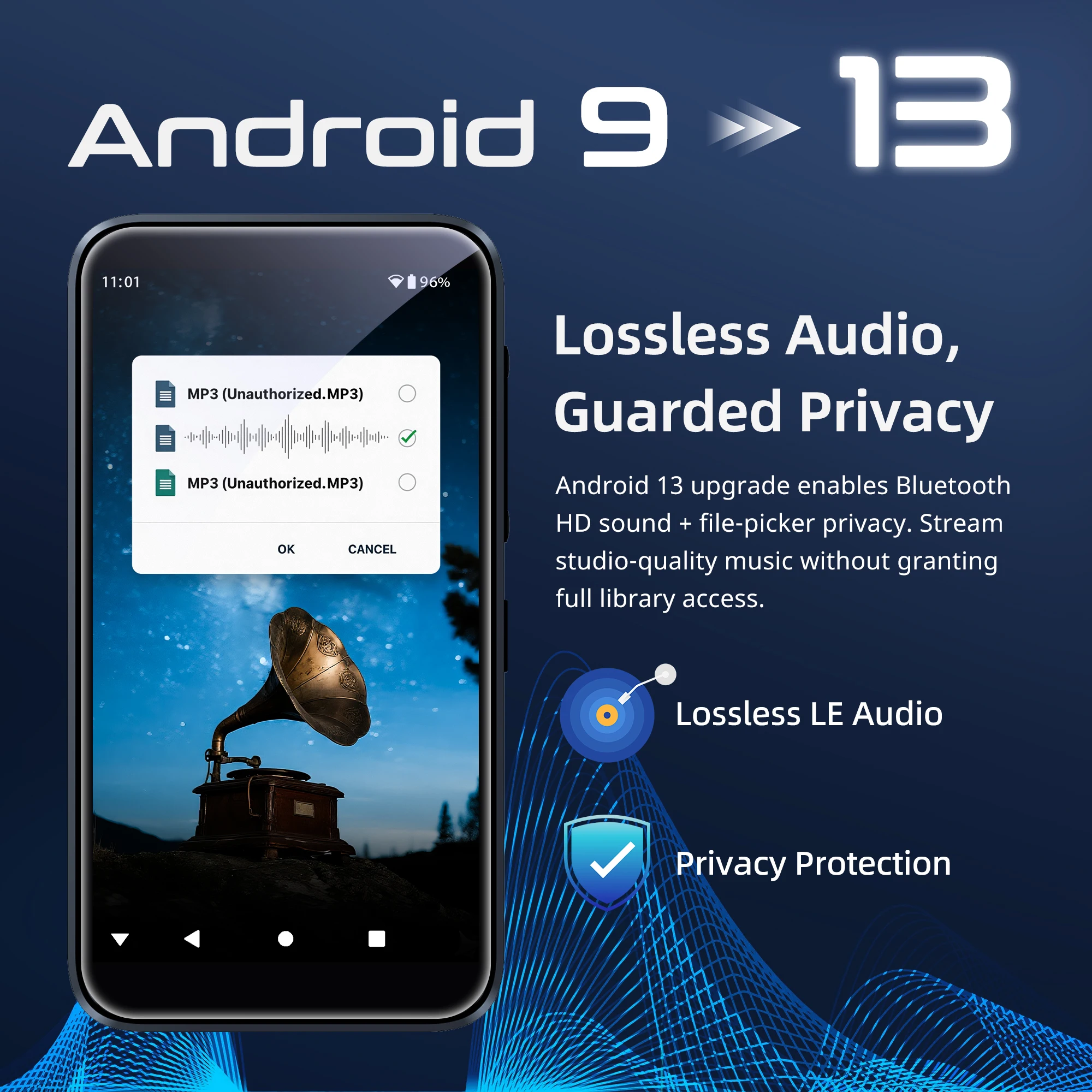 Picture 4: Android 13 MP3 Player with Bluetooth WiFi, Spotify Pandora, FM Radio, 4.02