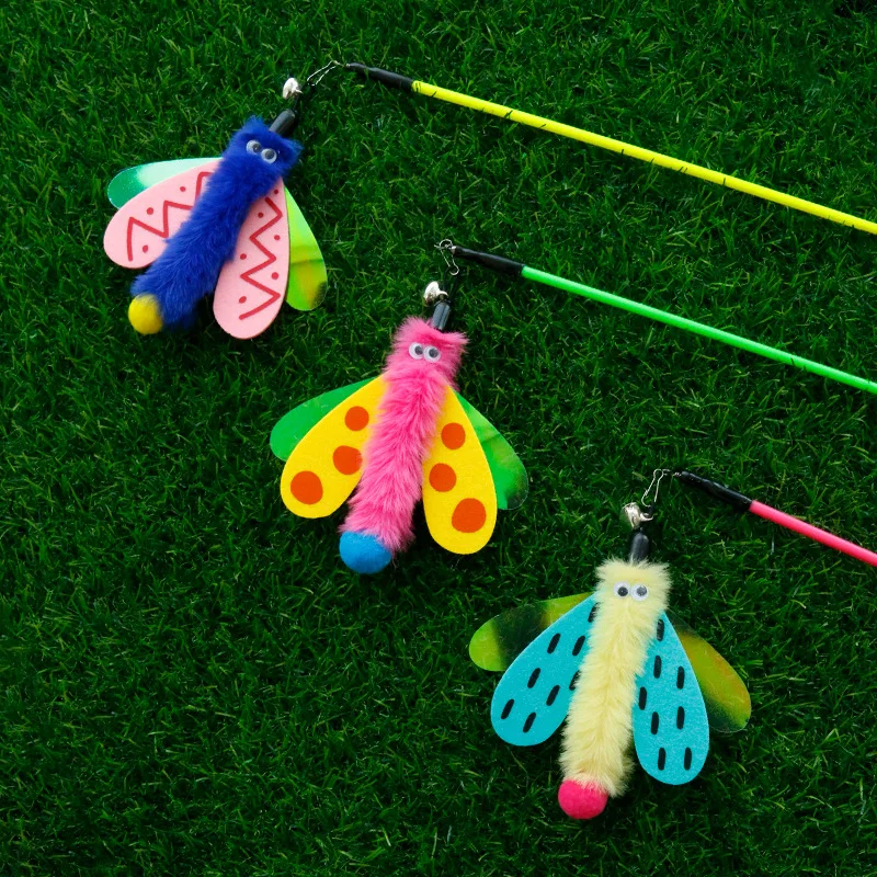 

Pet Cat Toys Interactive Funny Insect Cat Stick Toy for Kitten Playing Teaser Wand Toy Cat Supplies Pet Products for Cats