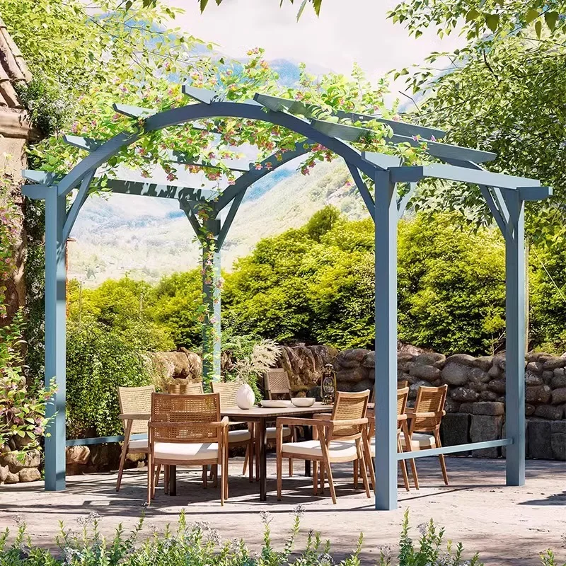 Outdoor courtyard garden preservative wood grape climbing vine frame villa pavilion canopy decoration louver pavilion open-air p