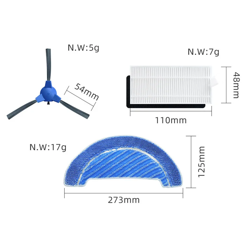Accessories For Cecotec Conga 1090 1790 Titanium Ultra Vacuum Cleaner Replacement Side Brush Hepa Filter Mop Cloth Accessories