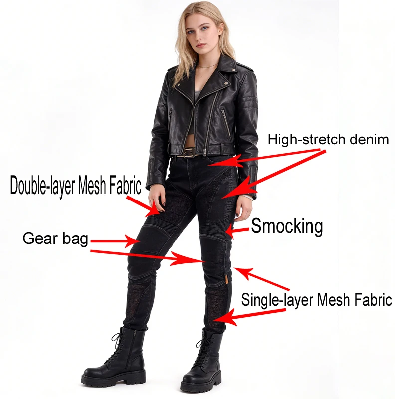 Summer Riding Pants Women Kevlar Motorcycle Jeans All Blue Mesh Denim Abrasion Resistant Windproof Durable Dirt Bike Trousers032 view 3