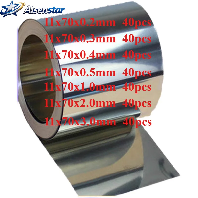 Customized 304 stainless steel gasket 11x77mm, 0.2 0.3 0.4 0.5 1 2 3mm thickness 40PCS