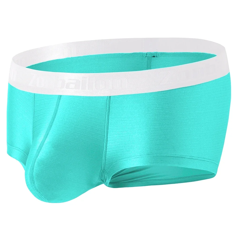 Jinshi Mens Sexy Bulge Enhancing Pouch Underwear Boxer Briefs Pack Short Leg Ball Pouch Tagless Silk Trunk