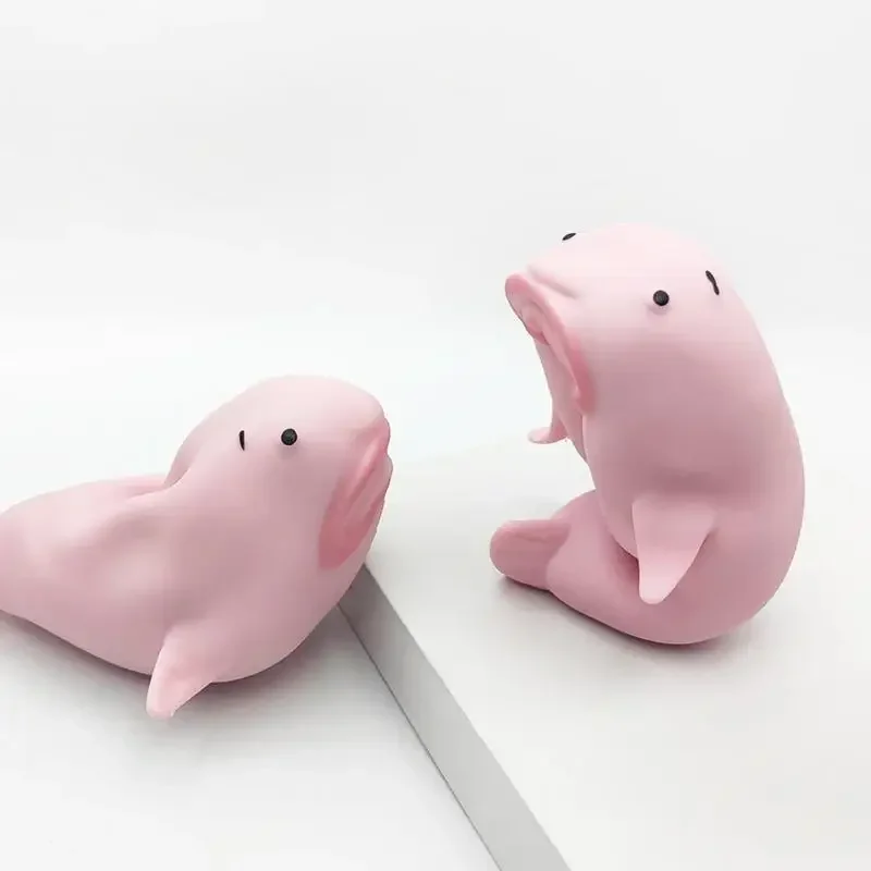 Ugly Blob Fish Squishy Figurine Silicone Super Stretchy Blobfish Stress Sculpture Weird Stuff Cute Sticky Statue Home Decor