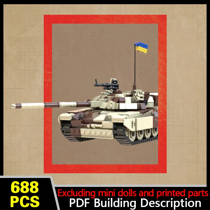 T-72-120 Military Tank Model MOC Building Bricks War Equipment Modular Technology Gifts Holiday Assemble Toys Suit Display