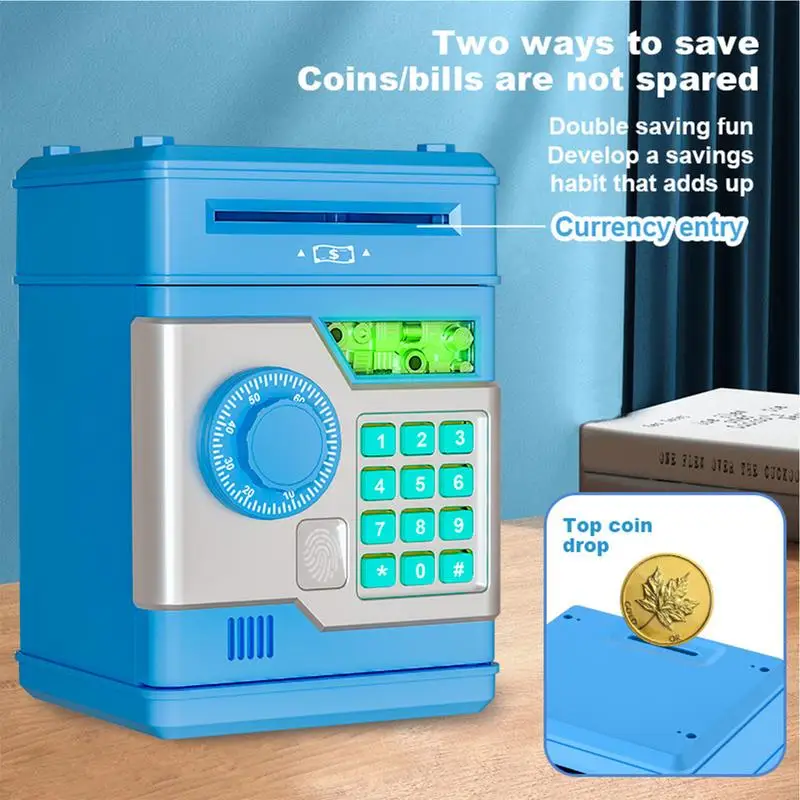 Electronic Fingerprint Piggy Bank for Kids Mini Savings Bank Cash Box Password Safe Coin Banks Money Box Children Birthday Gifts