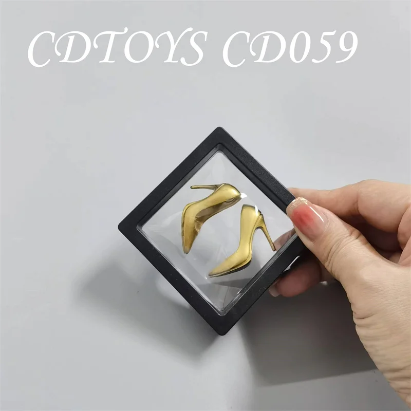Cdtoys Cd059 1/6 Scale Female Sexy Pointed Tip Sparkling Golden Silver High Heel Shoes Model for 12\'\' Action Figure Body Model