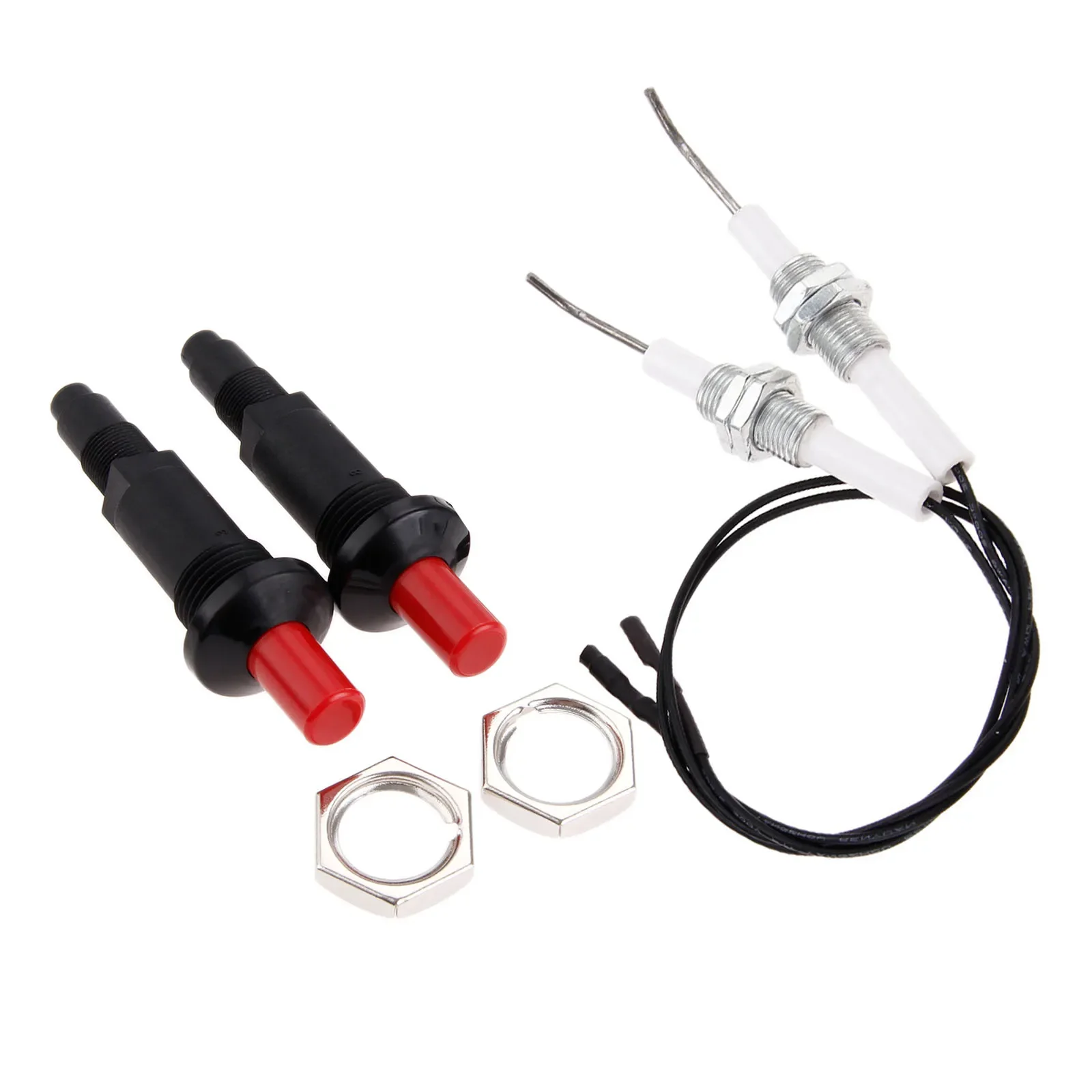 2kits Piezo Funken Zündung Set Push Button Funken Zündung Kit Generator Piezo Gas Pilot Zündgerät Mit Gewinde M10x1 passt ofen Gas