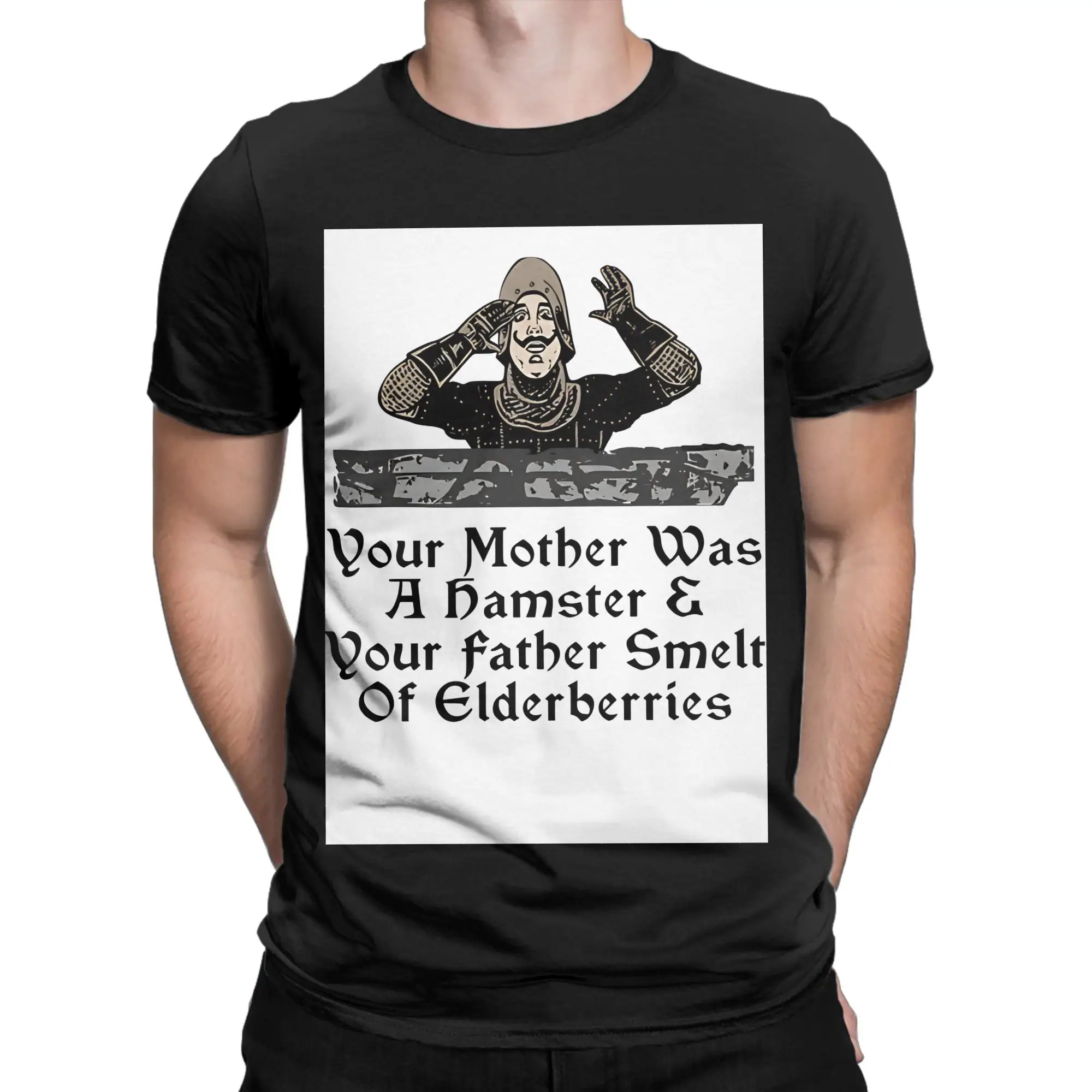 Monty Python Your Mother Was A Hamster Graphic 100% Cotton T-Shirt Monty Python and the Holy Grail Tops Tees For Men