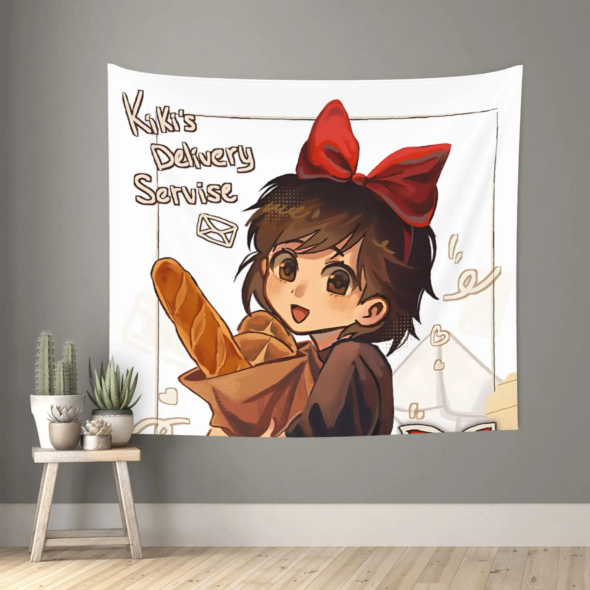 Customized Anime Kiki’s Delivery Service cutecore Tapestry Bedroom Decoration  Wall Hanging Blanket Tapestry Cool Stuff For Room