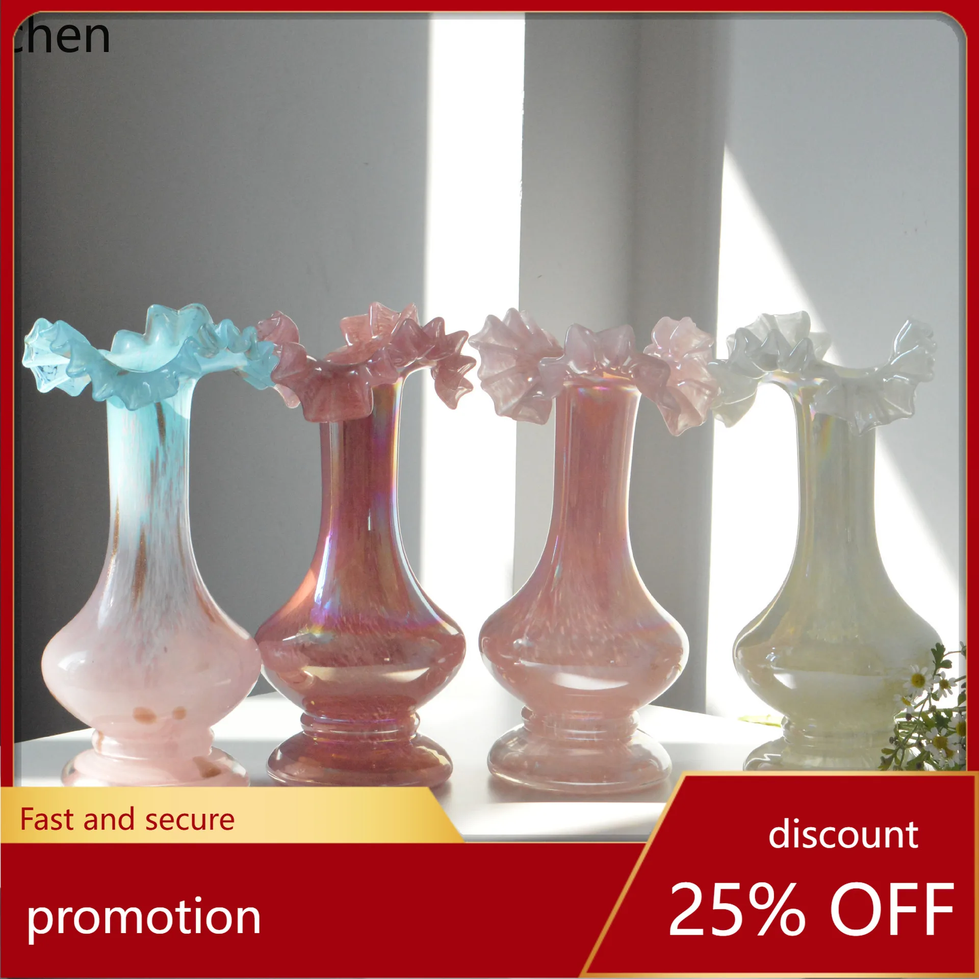 YFY  pearlescent glass vase ornament - premium living room floral arrangement decorative vase