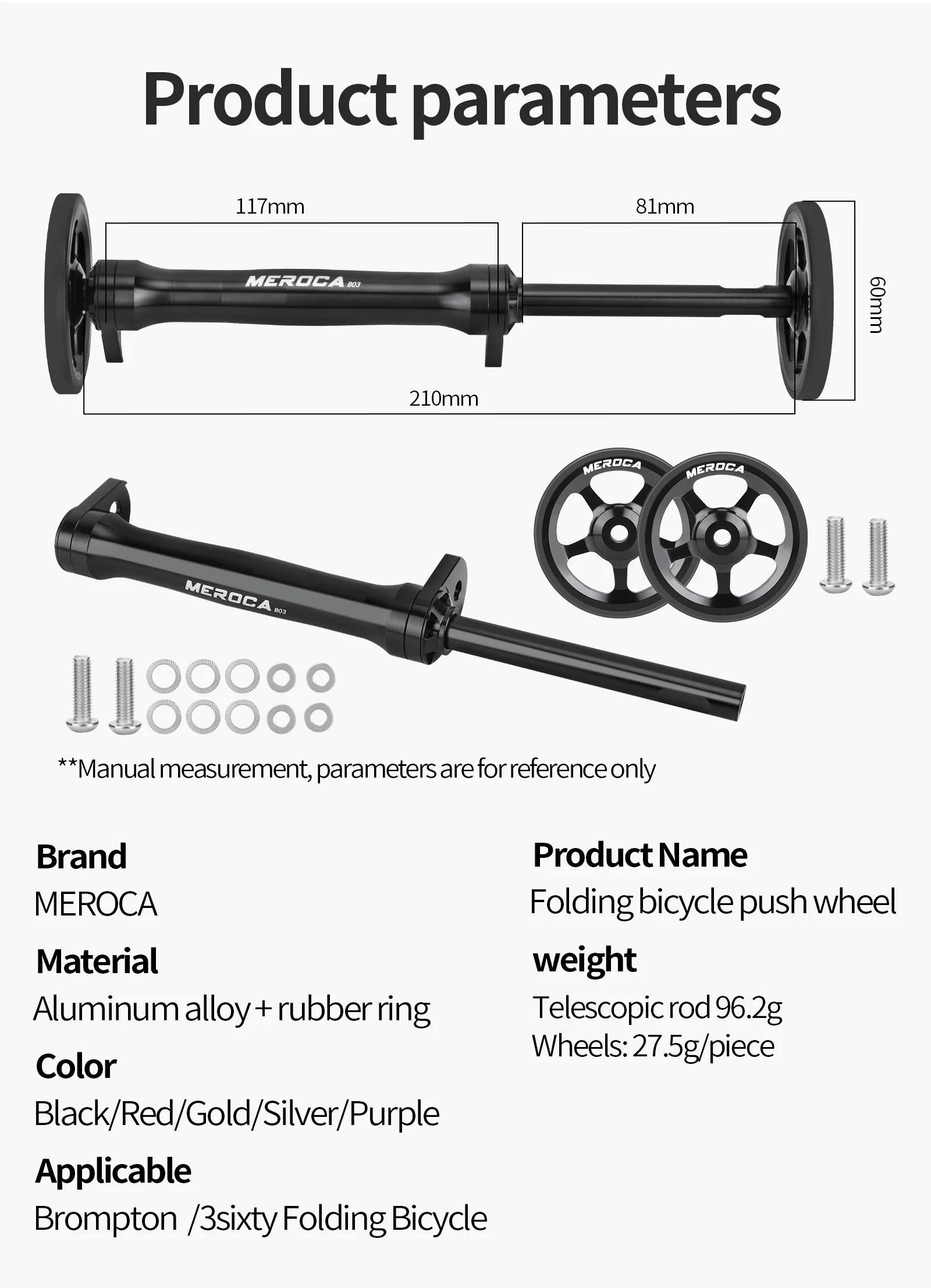 MEROCA Klapp Fahrrad Easy Rad Verlängerung Stange Teleskop Bar Fahrrad Aluminium Legierung Hinten Cargo Rack Teile Für Brompton – Detail 2