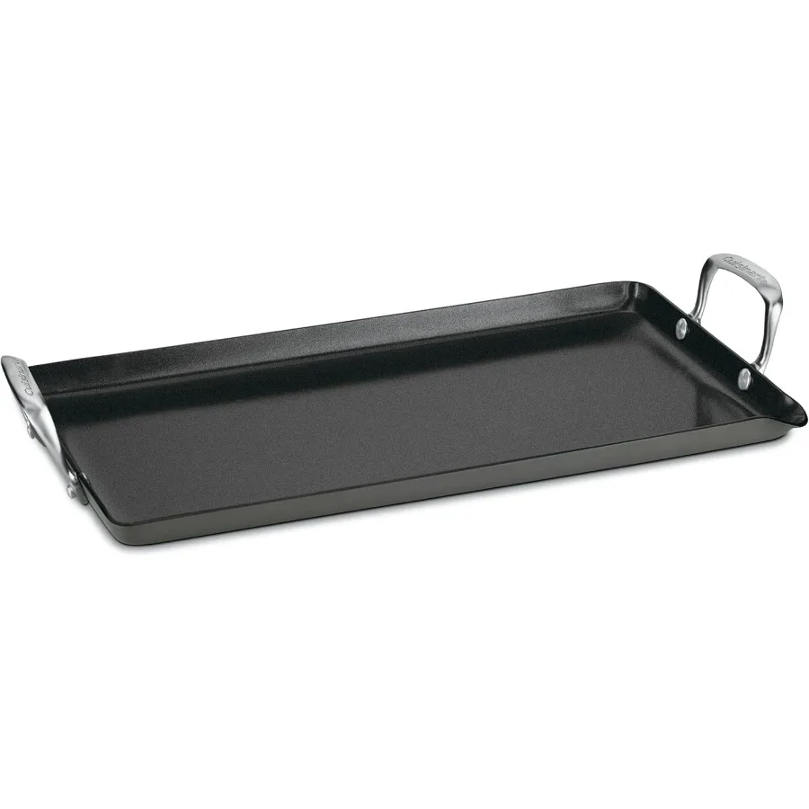 

GG45-25 GreenGourmet Hard-Anodized Nonstick 10-Inch by 18-Inch Double-Burner Griddle, Black
