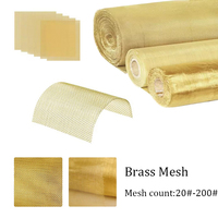 15x15cm/30x30cm/30x90cm 20-200 Mesh Brass Woven Wire Filter Net, Non-Magnetic Coppers Mesh for Shielding & Signal Screening