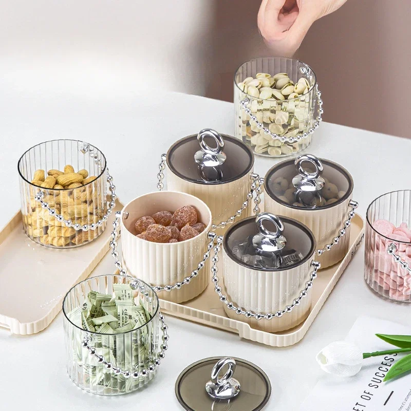 Candy Plate Light Luxury Nordic Fruit Box Home Living Room Small Snacks Divided Refreshment Tray Plastic Dried Fruit Dish