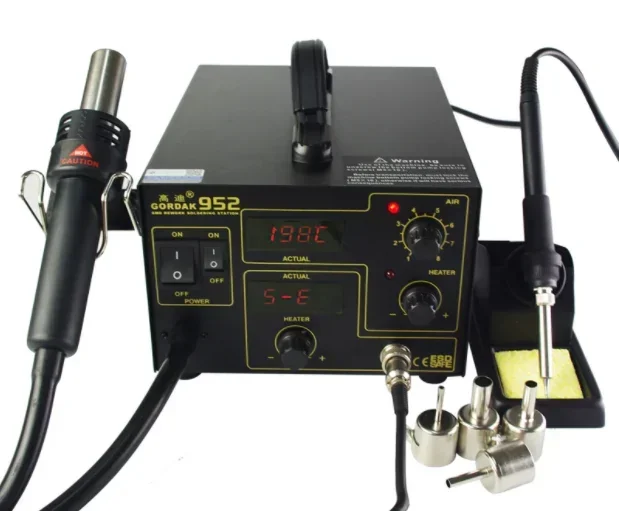 for 270W Gordak 952 Soldering Station + Heat Gun 2 in 1 SMD BGA Rework Station