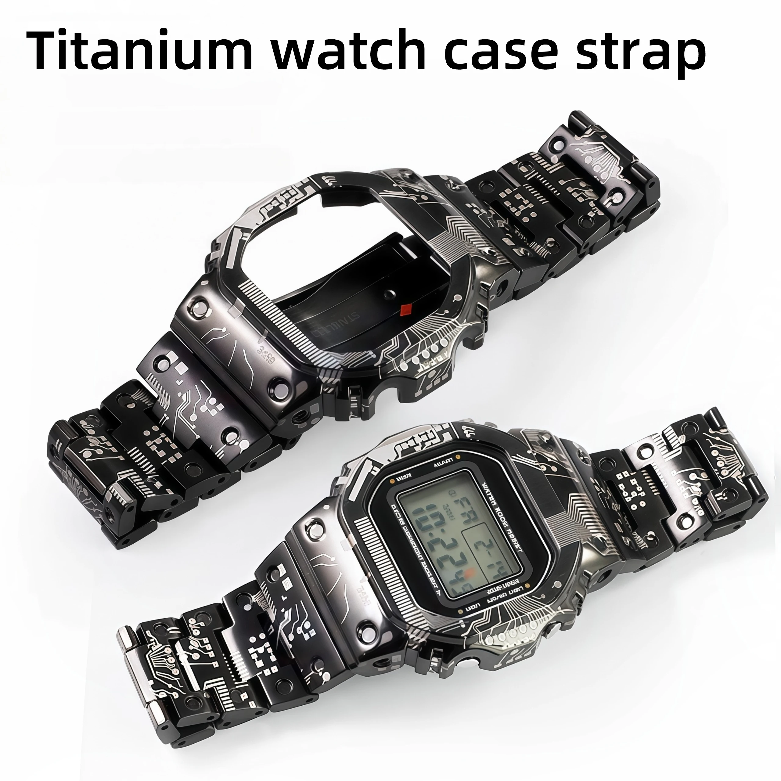 5600 5610 GMWB5000 Mod Kit für Casio DW5600 GMW5610 GMW-B5000 Titangehäuse Uhrenarmband Edelstahl Metalllünette Armband Herren