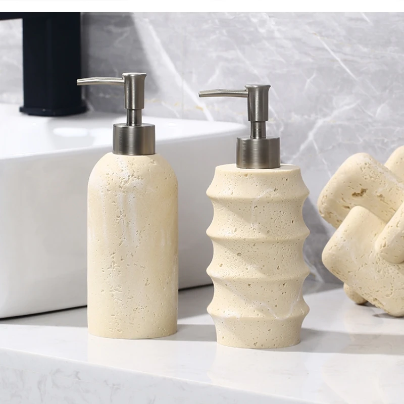 European high-end shampoo body wash bottle light luxury press soap dispenser hand sanitizer empty bathroom accessories