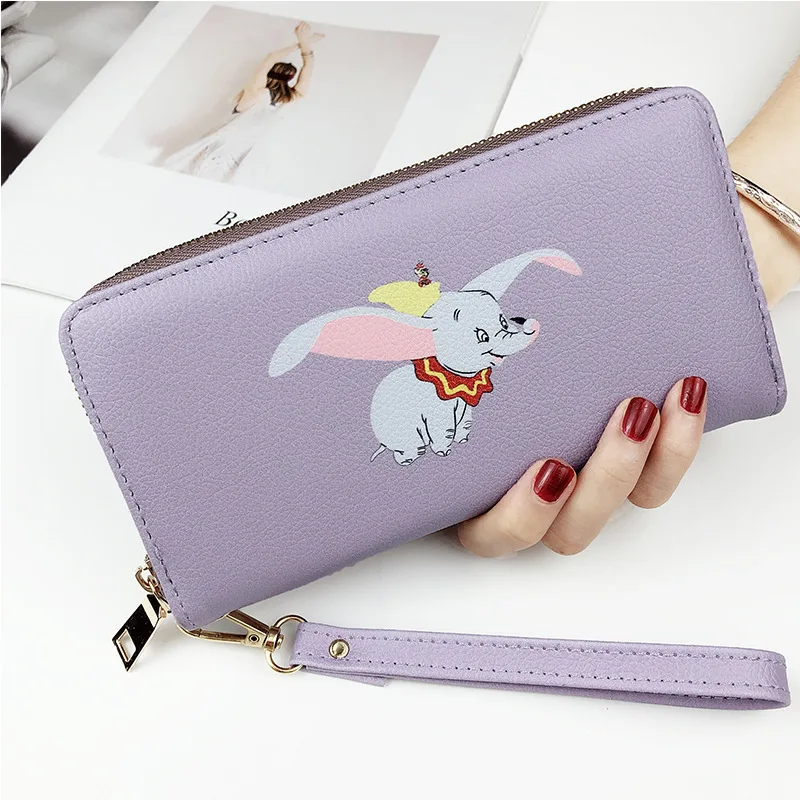 MINISO Disney Dumbo PU Long Wallet Ladies Clutch Ladies Handbag 2023 New Bags Luxury Wallet  Women Purse