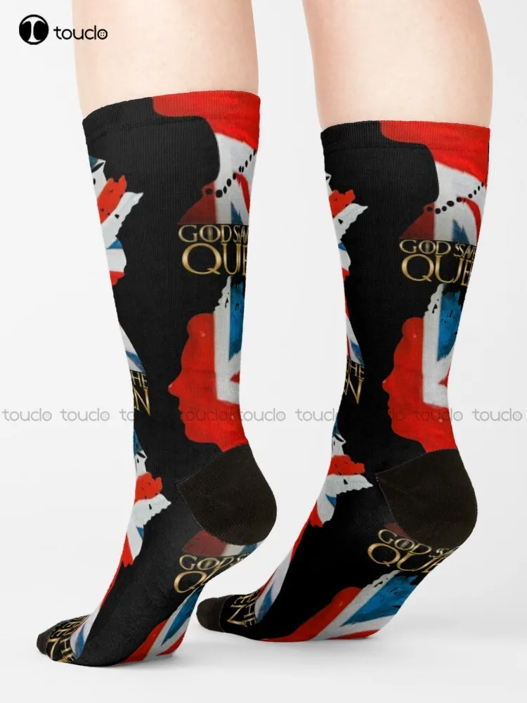 God Save The Queen Socks Anime Socks 360° Digital Print Custom Gift Christmas New Year Gift Creative Funny Socks Halloween New