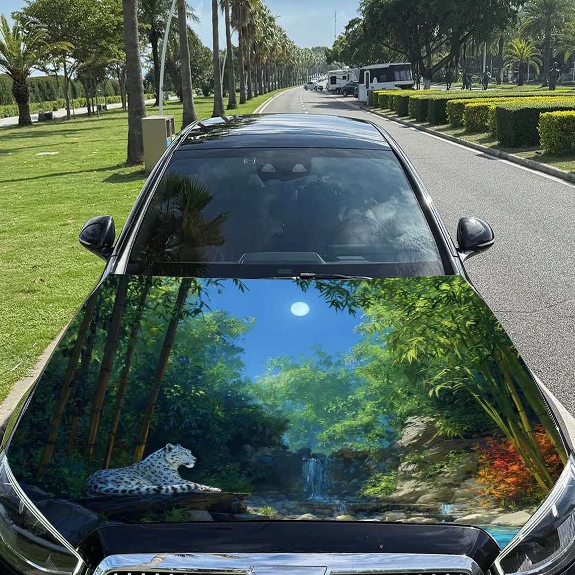 

Snow Leopard Quiet - Dwell Print car hood stickers, waterproof self-adhesive, scratch resistant, easy to stick, durable car PVC