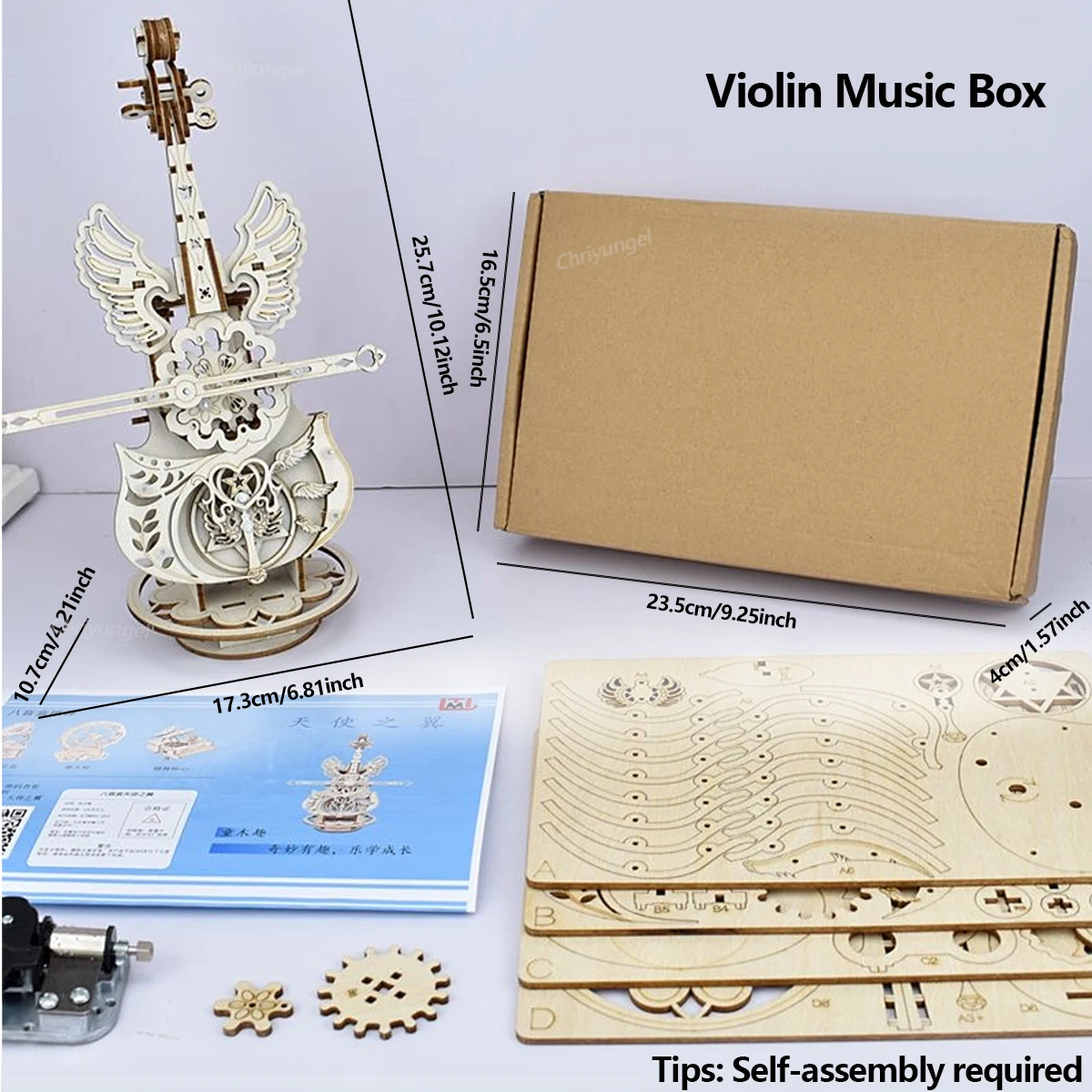 3D Holzpuzzle Spieluhr Klavier-Modellbausatz DIY Montage Musikinstrument Bausätze Heimdekoration Bastelgeschenk für Erwachsene und Jugendliche – Detail 29
