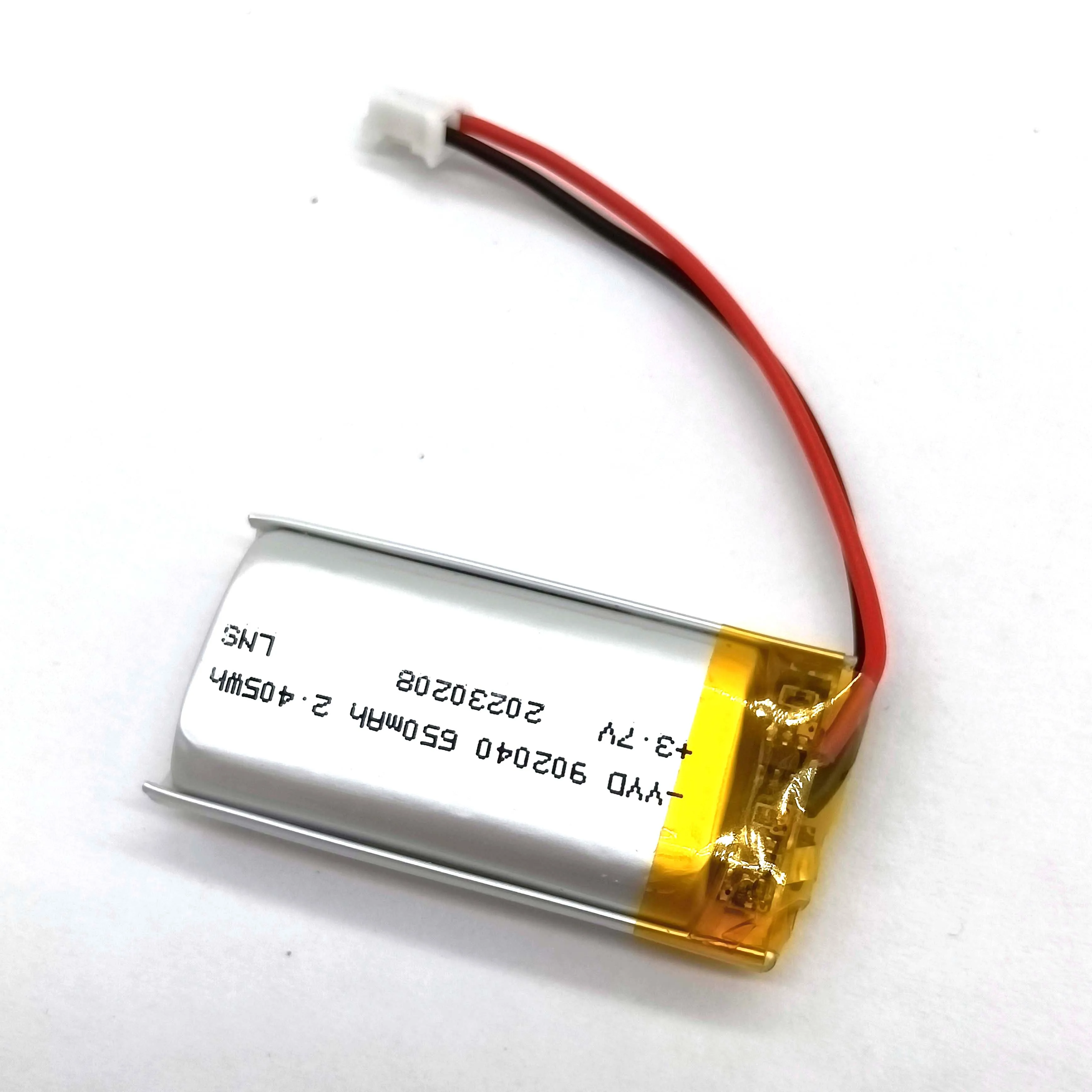 2/5/10/20 pces 3.7v 650mah 902040 bateria de íon de polímero de lítio 2.0mm jst conector