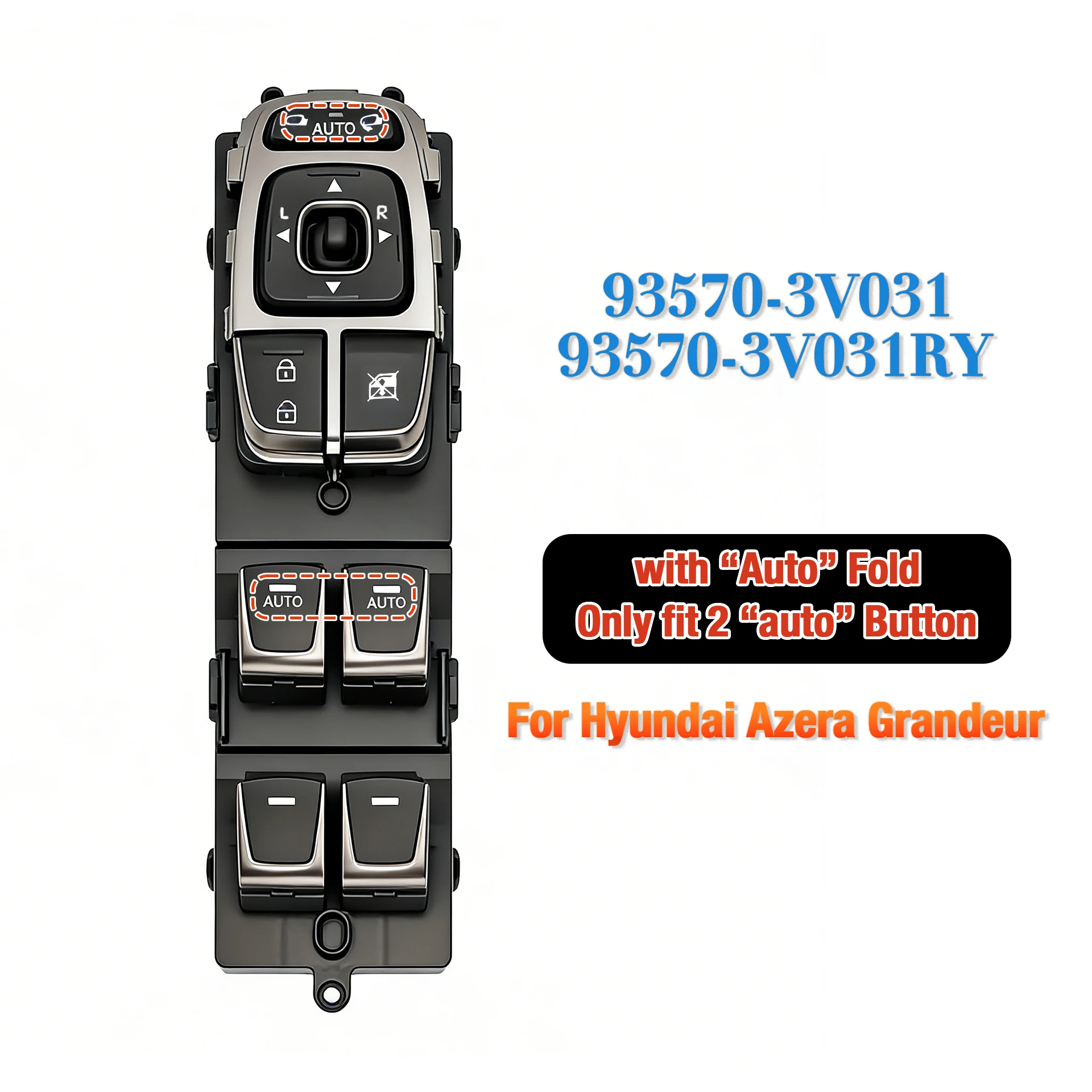 

93570-3V031 Для Hyundai Azera Grandeur 2011-2015, кнопка управления электрическим стеклоподъемником со стороны водителя