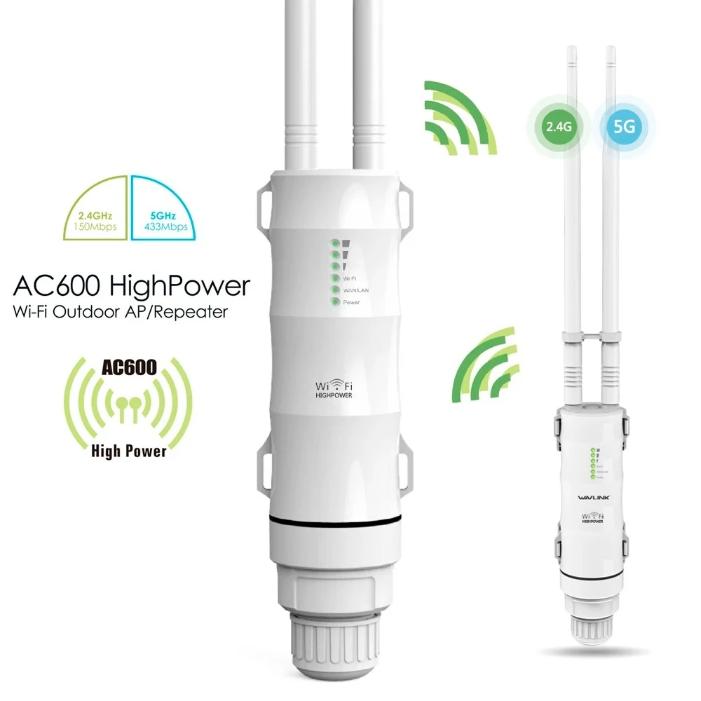 

High Power AC600 Wireless Wifi Repeater Outdoor 2.4G+5Ghz Wireless Wifi Router /Long Range Extender POE High Gain Antennas