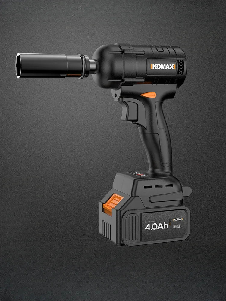 Professional Grade Cordless Brushless Electric Impact Wrench with Li-Ion Battery and High Torque, Ideal for Automotive Repair