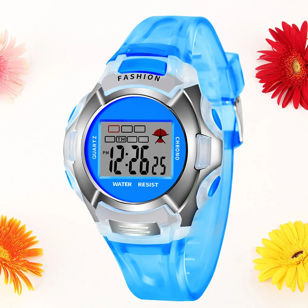 Waterproof Sports Watch Blue Led Backlight 12/24H Stopwatch Function Electronic Wristwatch For Outdoor Use