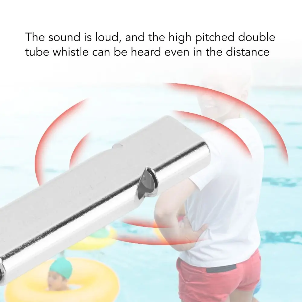 

10 шт., свисток для выживания в чрезвычайных ситуациях из алюминиевого сплава, 120 дБ, громкий звук, двойной трубчатый свисток, высокочастотный свисток для спорта на открытом воздухе