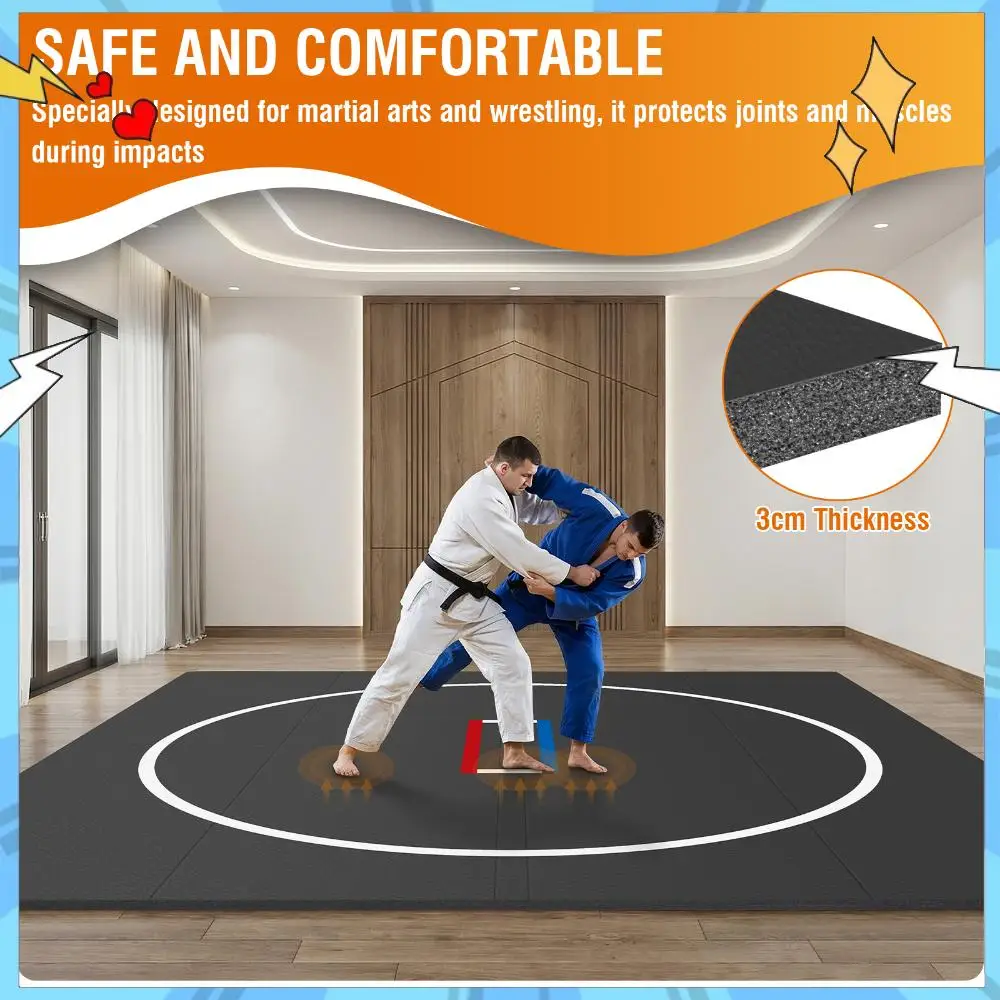 

Мат для единоборств XPE 10x10 футов, толщина 3 см, с поверхностью «Личи», портативный, складной, для домашних тренировок и соревнований