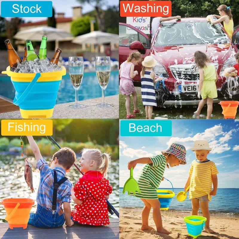 Beach Bucket Sand Toy for Kids,Foldable Sand Bucket Sand Box Toy Girls Portable Travelling Sand Bucket Toddlers Camping Gear Toy