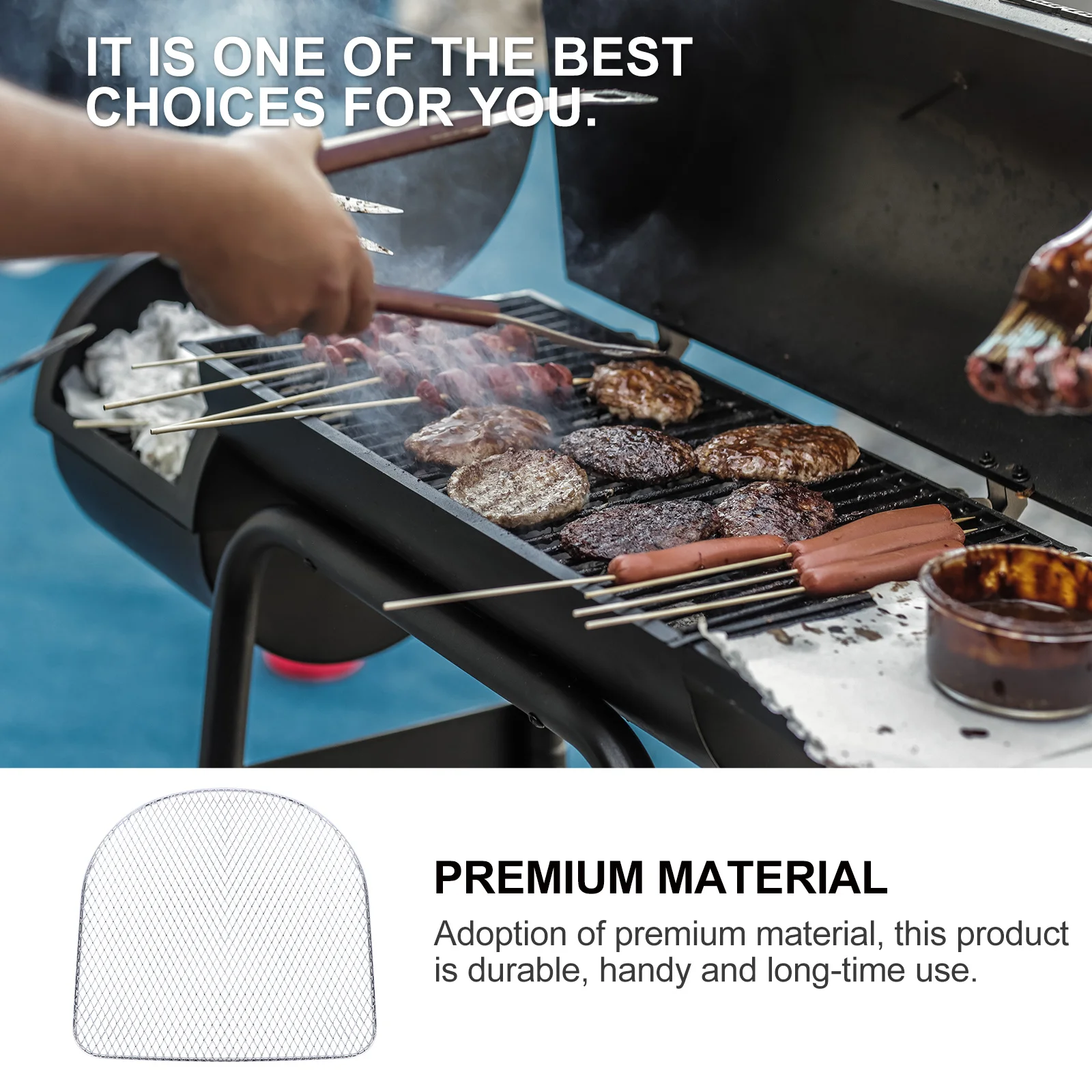 

1Pcs Air Fryer Grill Pan Stainless Steel Reusable Baking Tray Oven Accessories for Home Camp Garden Cooking Chicken Wings Ribs