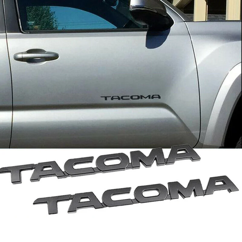 For Tacoma V6 SR5 Trunk Car Door Tailgate Decal Emblem Sticker Badge Replacement For Toyota Tacoma 2005-2015 (Matte Black)5Pcs S